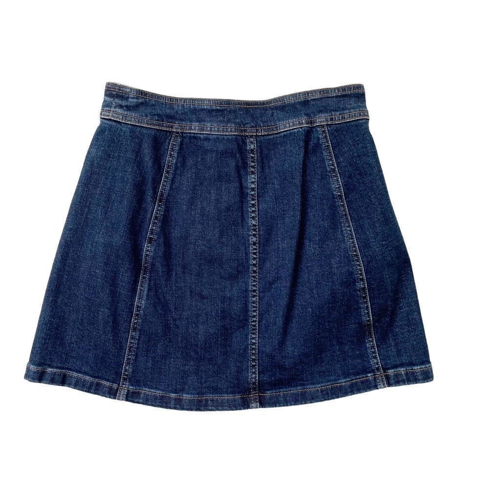 Madewell A-Line Mini Skirt Button-Front Edition Stretch Dark Blue 0 - Picture 2 of 6